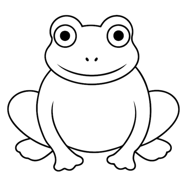 Ein Zeichentrickfrosch mit einem weißen Hintergrund, auf dem Frosch steht