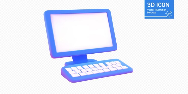 Vektor eine 3d-illustration eines desktop-computers