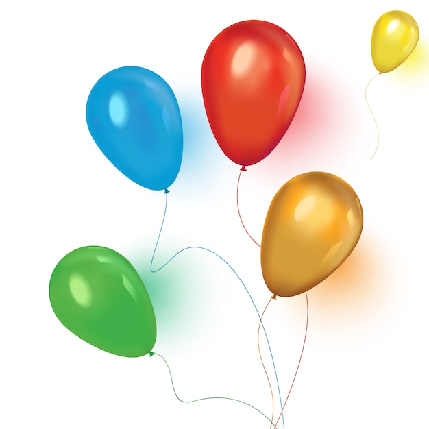 Eine Abbildung eines Sets bunter Geburtstags- oder Partyballone