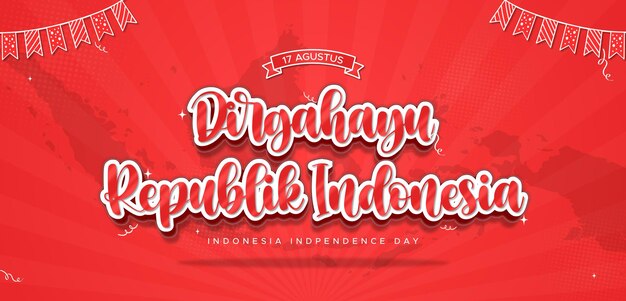 Eine banner-design-vorlage für den unabhängigkeitstag von indonesien dirgahayu indonesien
