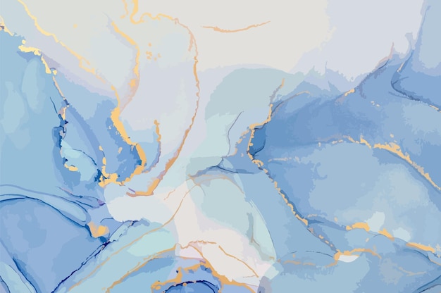Eine blau-goldene Tapete mit blauem Hintergrund.