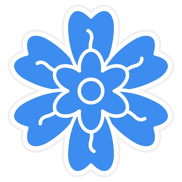 eine blaue Blume mit dem Buchstaben o