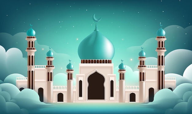 eine blaue Moschee mit einer blauen Kuppel oben