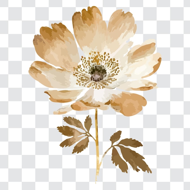 Eine Blume auf einem Stock mit dem Wort Blume darauf.