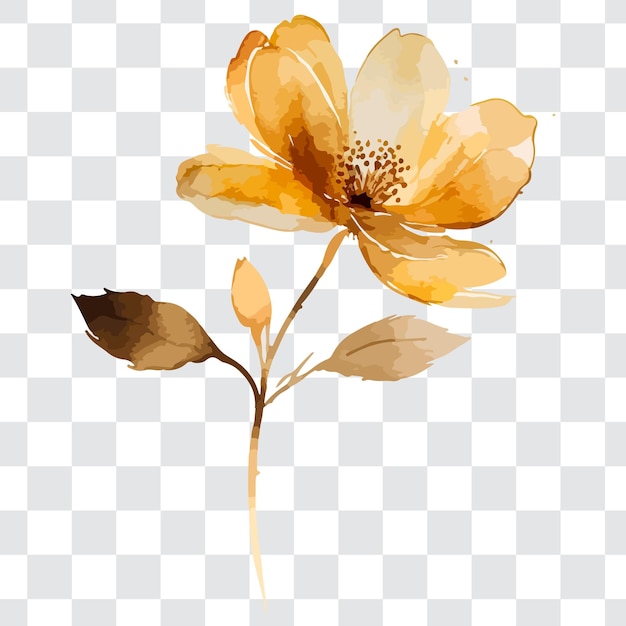 Eine Blume mit einer gelben Blüte an der Spitze