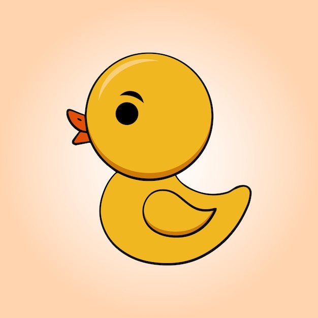 Eine Cartoon-Ente mit gelbem Kopf und orangefarbenem Hintergrund.