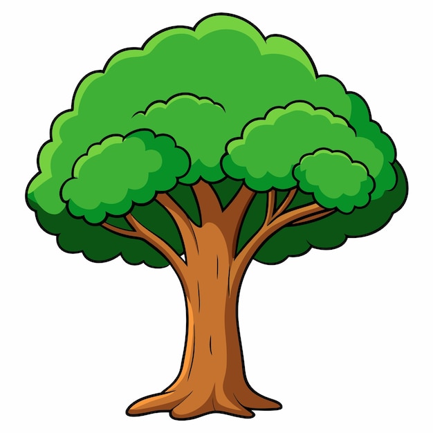 eine Cartoon-Zeichnung eines Baumes mit einem Baum darauf