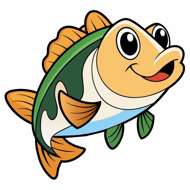 Vektor eine cartoon-zeichnung eines fisches mit einem fisch auf der vorderseite