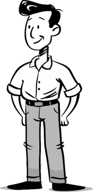 eine Cartoon-Zeichnung eines Mannes mit einer Kuh im Mund