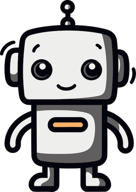 eine Cartoon-Zeichnung eines Roboters mit Kopfhörern