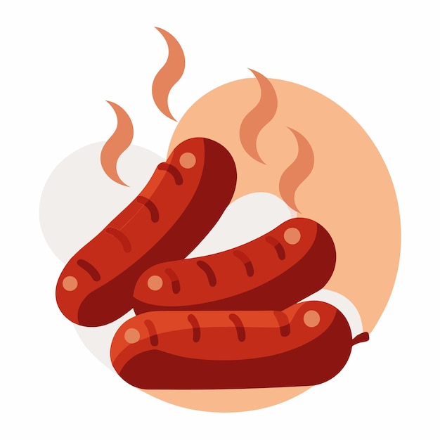 eine Cartoon-Zeichnung von Wurst und einem Raucher mit Rauch im Hintergrund