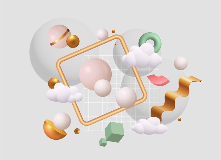 Vektor eine collage aus wolken und wolken mit der wortwolke in der mitte.