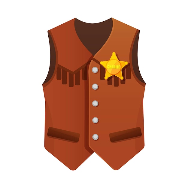 Vektor eine cowboyweste mit dem sheriffstern sheriffweste