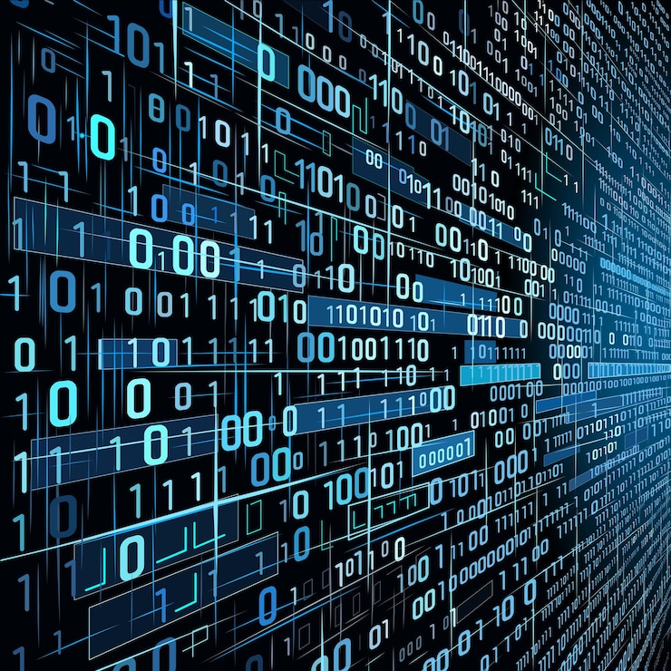 Vektor eine digitale zusammensetzung aus binärem code mit den zahlen 1 und 0