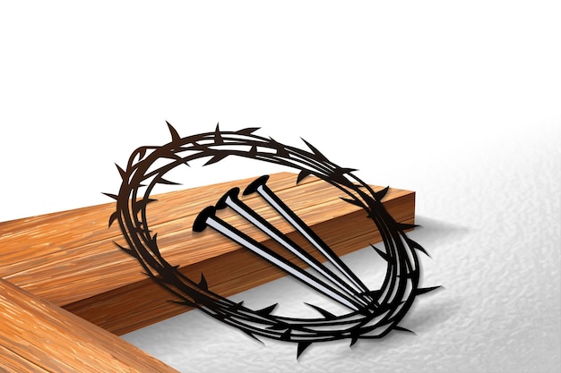 Eine Dornenkrone mit den Worten Jesus darauf