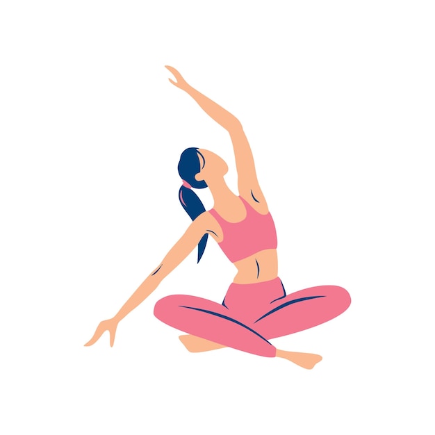 eine einfache Vektorillustration für ein Yoga-Mädchen