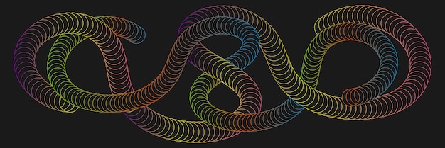 Eine farbenfrohe, miteinander verflochtenen Spirale Ein kreatives Designelement für Innenräume Plakate Plakate und kreative Ideen