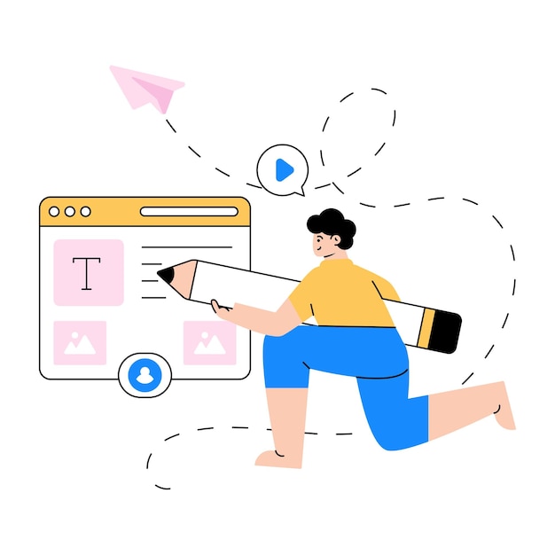 Eine flache Illustration des Marketings