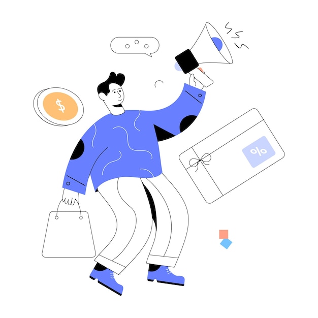 Eine flache Illustration des Treueprogramms