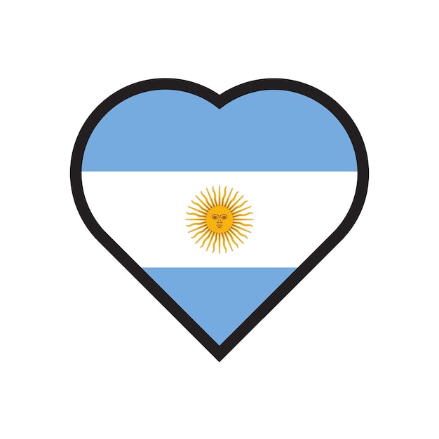 Vektor eine flagge argentiniens in herzform