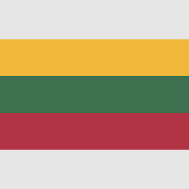 Eine Flagge Litauens mit dem Wort Litauen darauf