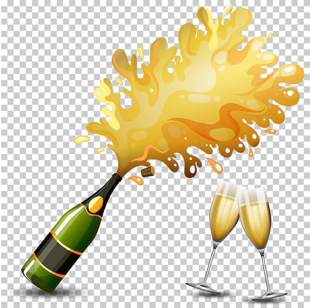 Eine Flasche Champagner trinken