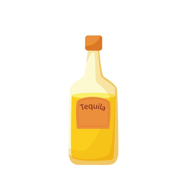 Eine flasche tequila vektor-cartoon-illustration