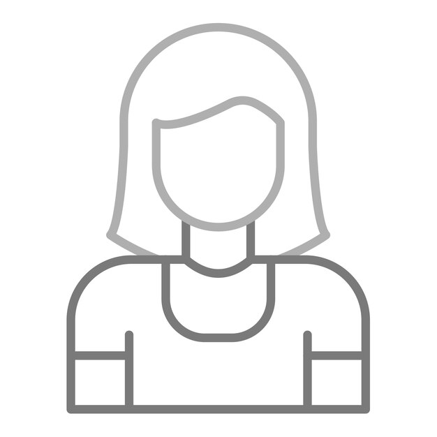 eine Frau mit einem langen Haarschnitt steht vor einem weißen Hintergrund