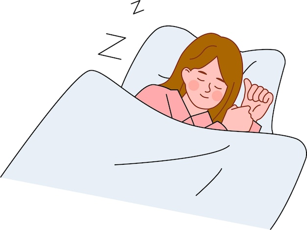 Eine Frau schläft friedlich in ihrem Bett