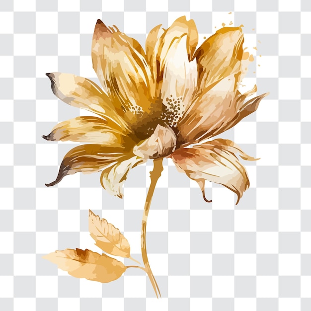 Eine gelbe Blume mit einem Blatt darauf.