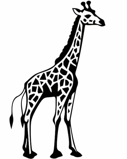 Vektor eine giraffe mit einem schwarz-weißen muster darauf