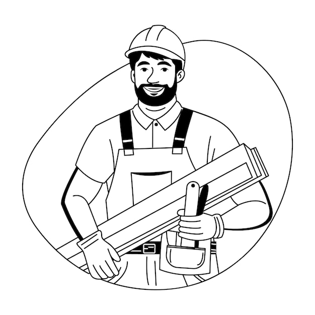 Eine Glyph-Illustration eines professionellen Holzwerkers