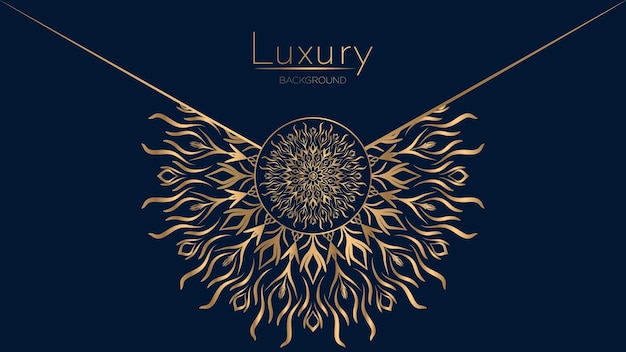 Eine goldene und schwarze abdeckung mit einem goldenen design mit den worten luxus in der mitte.
