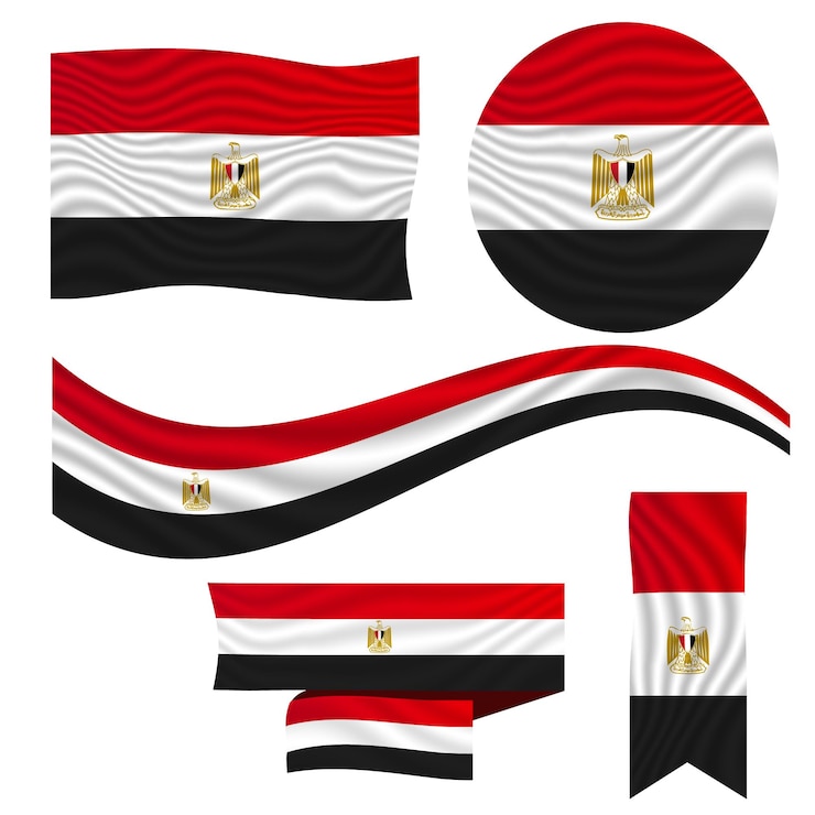 Eine Gruppe von Flaggen Ägyptens