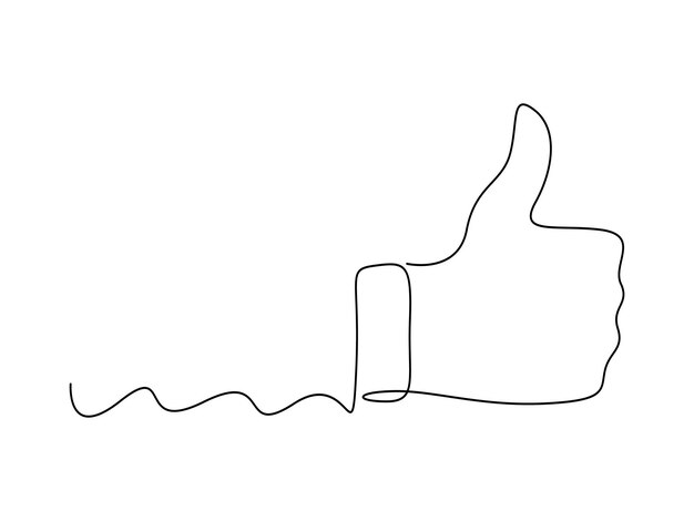 eine Hand, die mit einem Daumen auf einem weißen Hintergrund gezeichnet ist