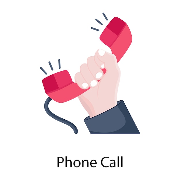 Eine Hand hält ein rotes Telefon in der Hand
