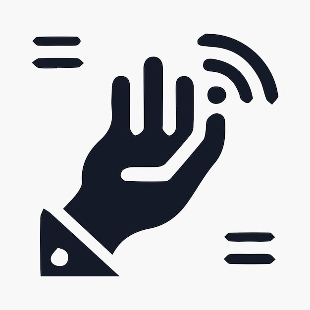 eine Hand mit einem Knopf, auf dem steht Hand