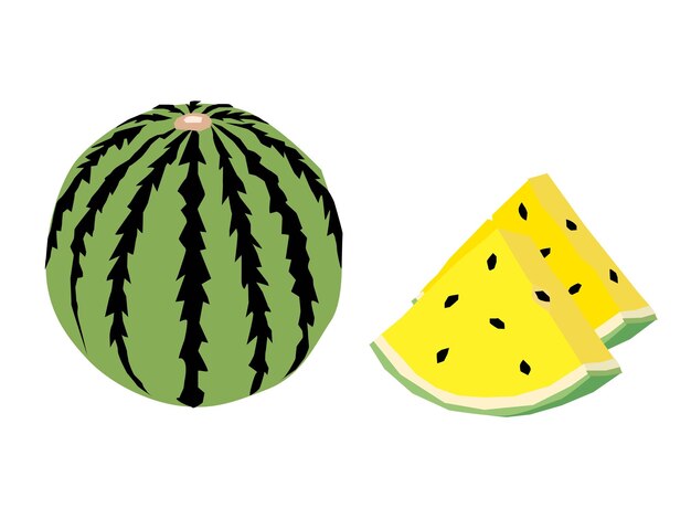 Eine Illustration der gelben Wassermelone