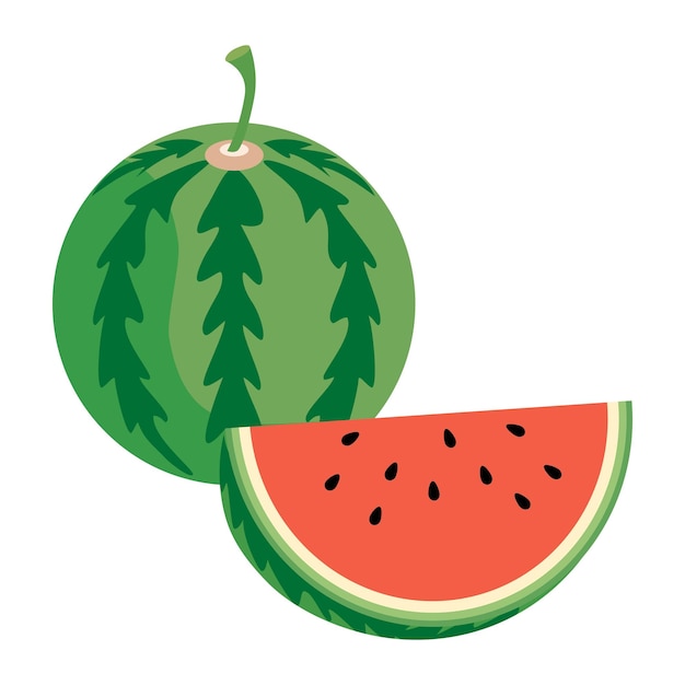 Eine illustration der roten wassermelone