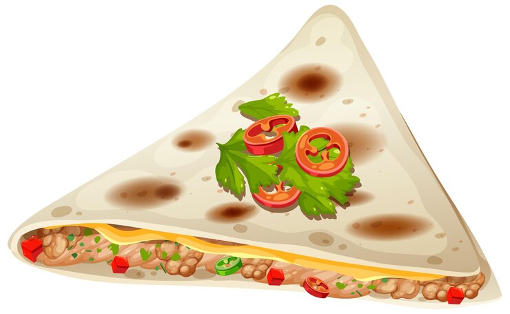 Vektor eine illustration von köstlichem mexikanischem burrito
