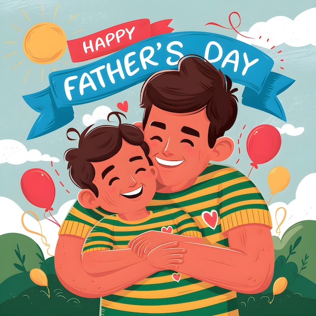 Eine Illustration zum glücklichen Vatertag, um unsere Wertschätzung im Vektorformat zu zeigen