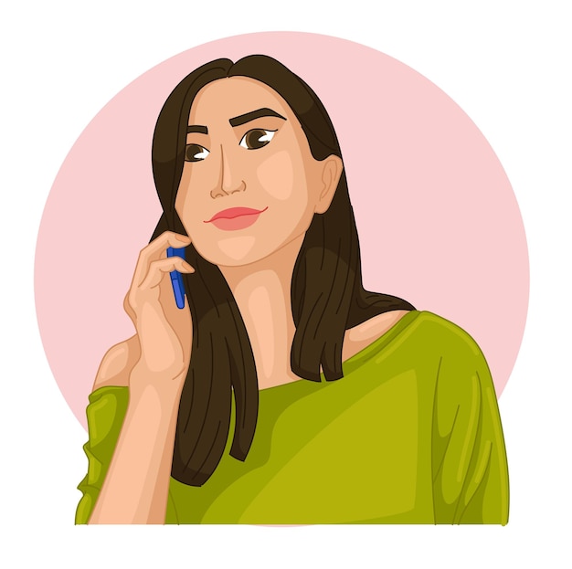 eine junge Frau, die an einem Telefonanruf spricht