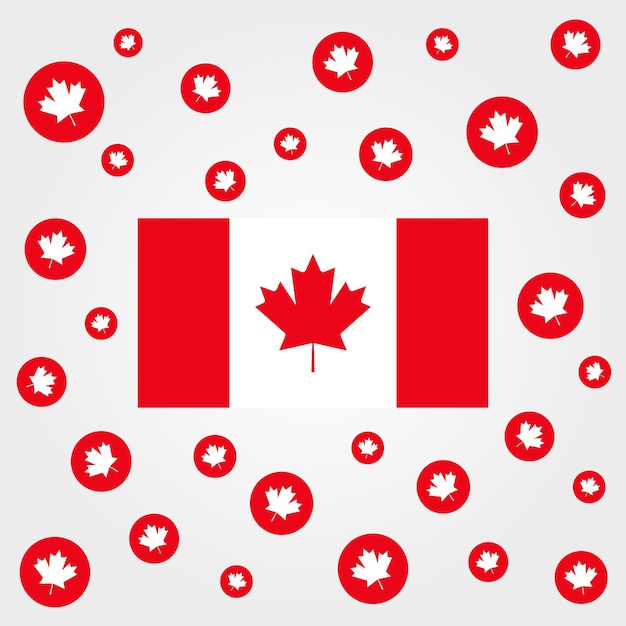 Eine Kanada-Flagge mit einem Ahornblatt darauf