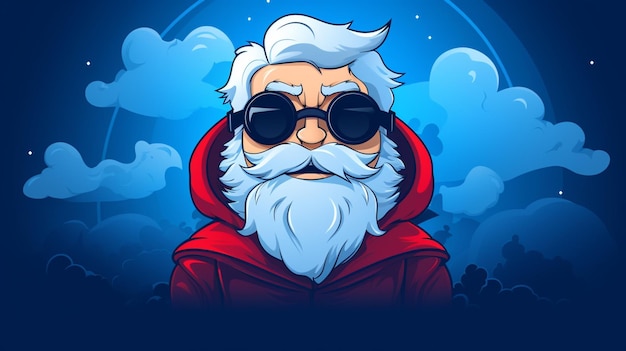 Vektor eine karikatur eines mannes mit rotem hoodie und sonnenbrille