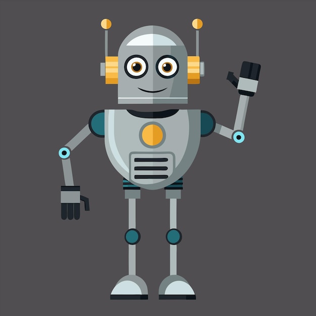 eine Karikatur eines Roboters mit einem Lächeln auf dem Gesicht