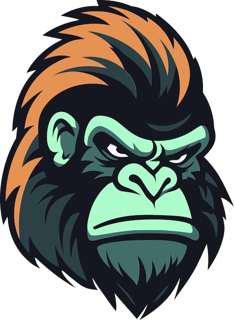 eine Karikatur von einem Gorilla-Kopf