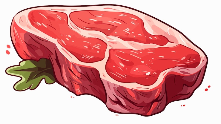 Vektor eine köstliche und spielerische vektorillustration von rohfleischsteak