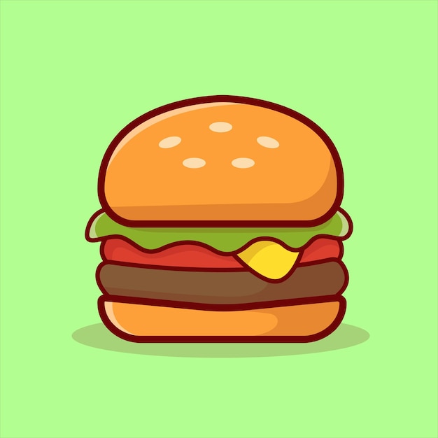 Eine köstliche Zeichentrickfilm-Cheeseburger-Vektorillustration