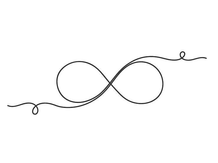 Vektor eine kontinuierliche linie des unendlichkeitssymbols isolierte vektorillustration