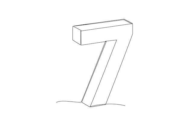 Eine kontinuierliche Linienzeichnung von Ziegelsteinen mit Zahlen Zahlenwürfelkonzept Doodle-Vektorillustration